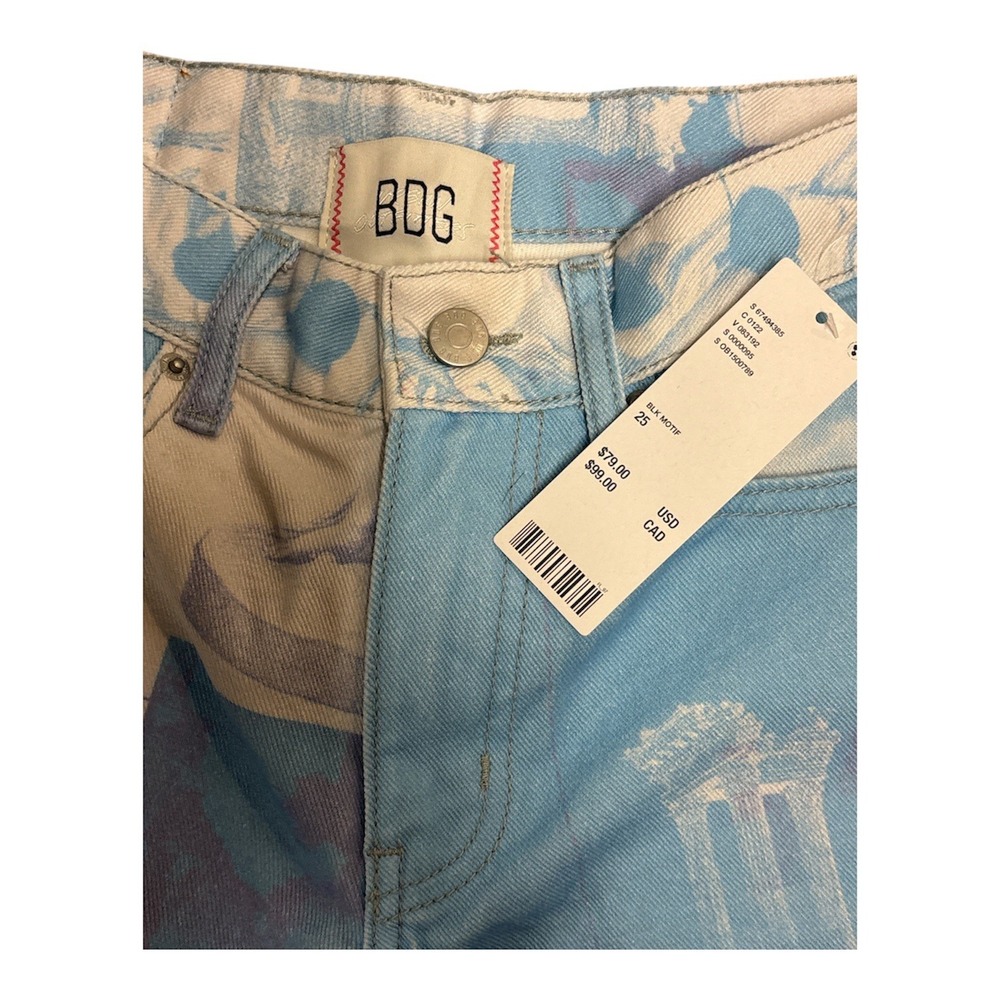BDG Cowgirl Jean Renaissance Statue Print Straight Leg Denim sz 25 NWT (C7)
